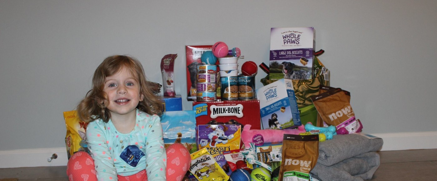 Young girl with in kind donations