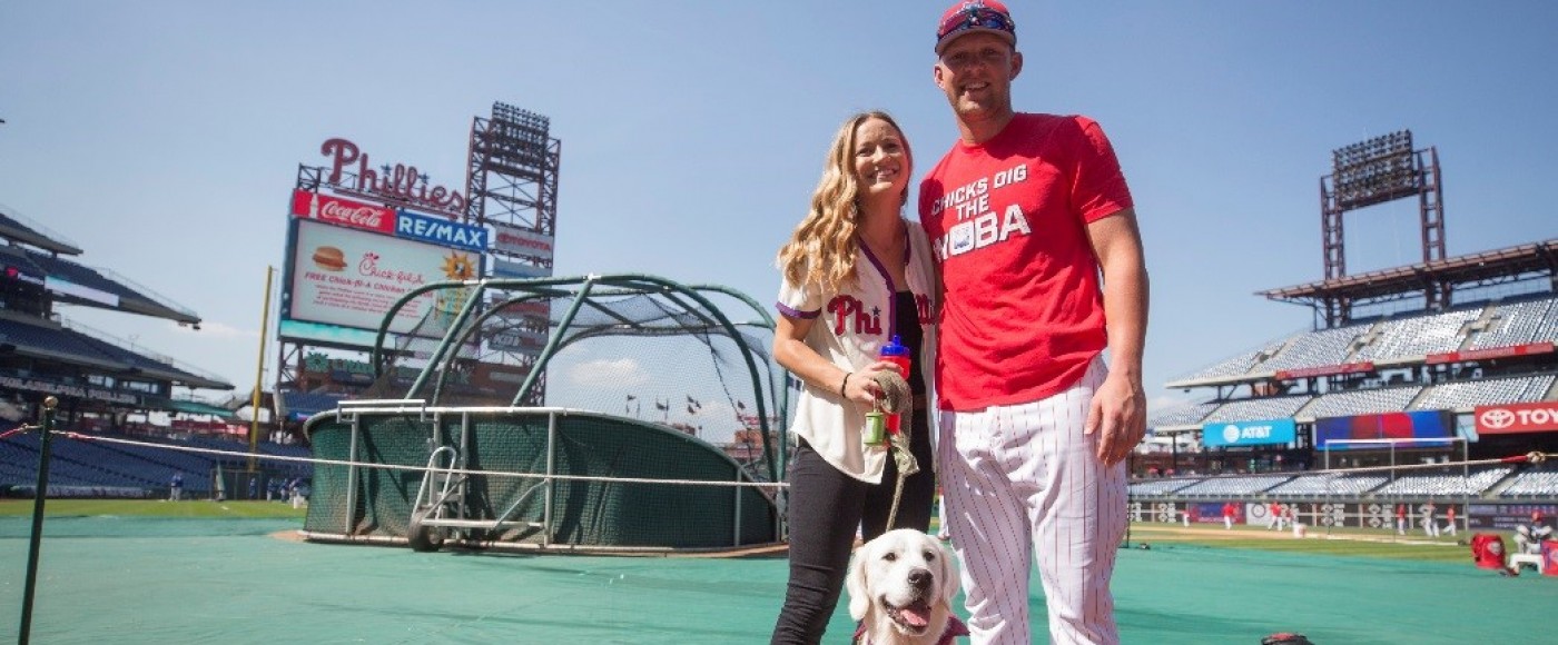 Rhys Hoskins and his dog Rookie