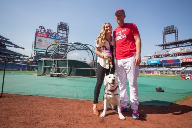Rhys Hoskins and his dog Rookie